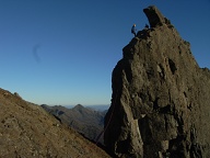 After Soloing the West Ridge we abseiled off the inaccessible Pinnacle to retrieve our rucksacks and continue with the ridge.