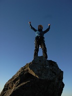 Carrie standing ontop of the Inn Pin.