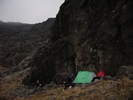 First night's bivvy spot. We camped at the foot of the ridge in strong winds, waiting for it to die down before an early start the next day.